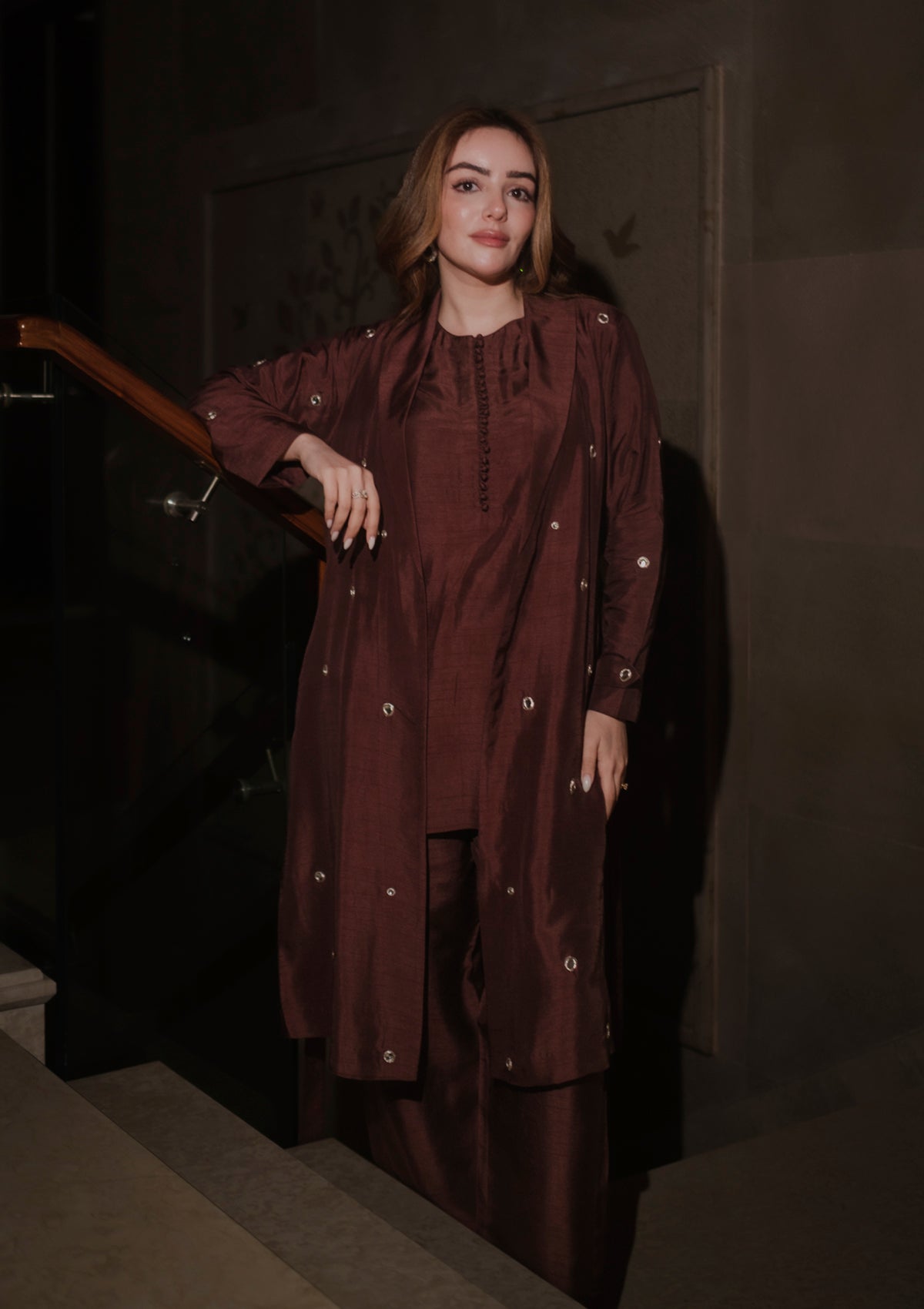 Mocha Stardust Trench Trio Set