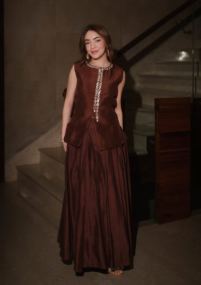 Mocha Cosmo Waistcoat Set
