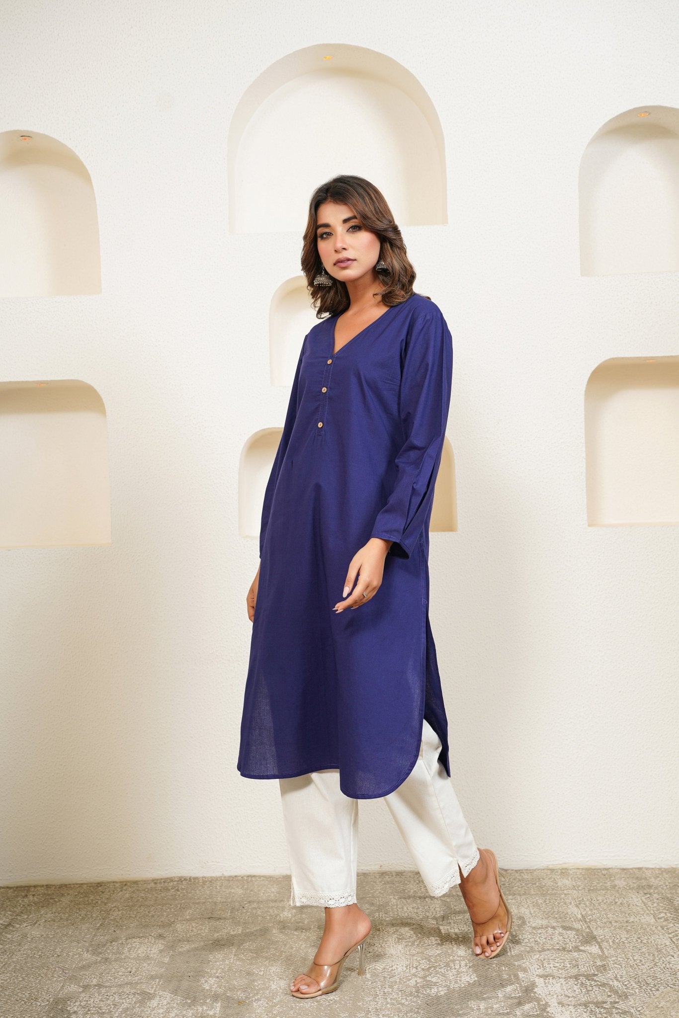 Indigo - Cotton long shirt