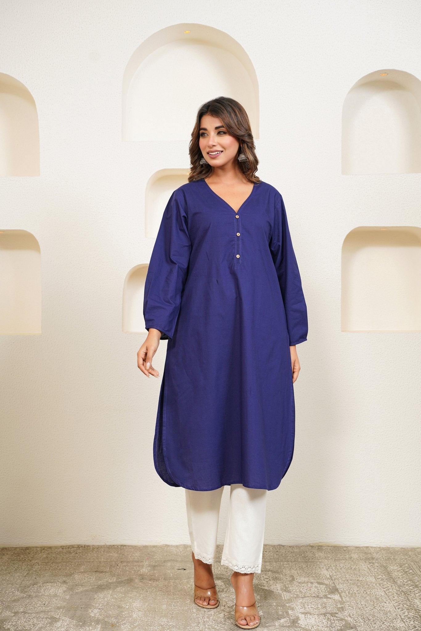 Indigo - Cotton long shirt