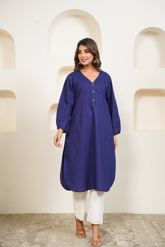 Indigo - Cotton long shirt