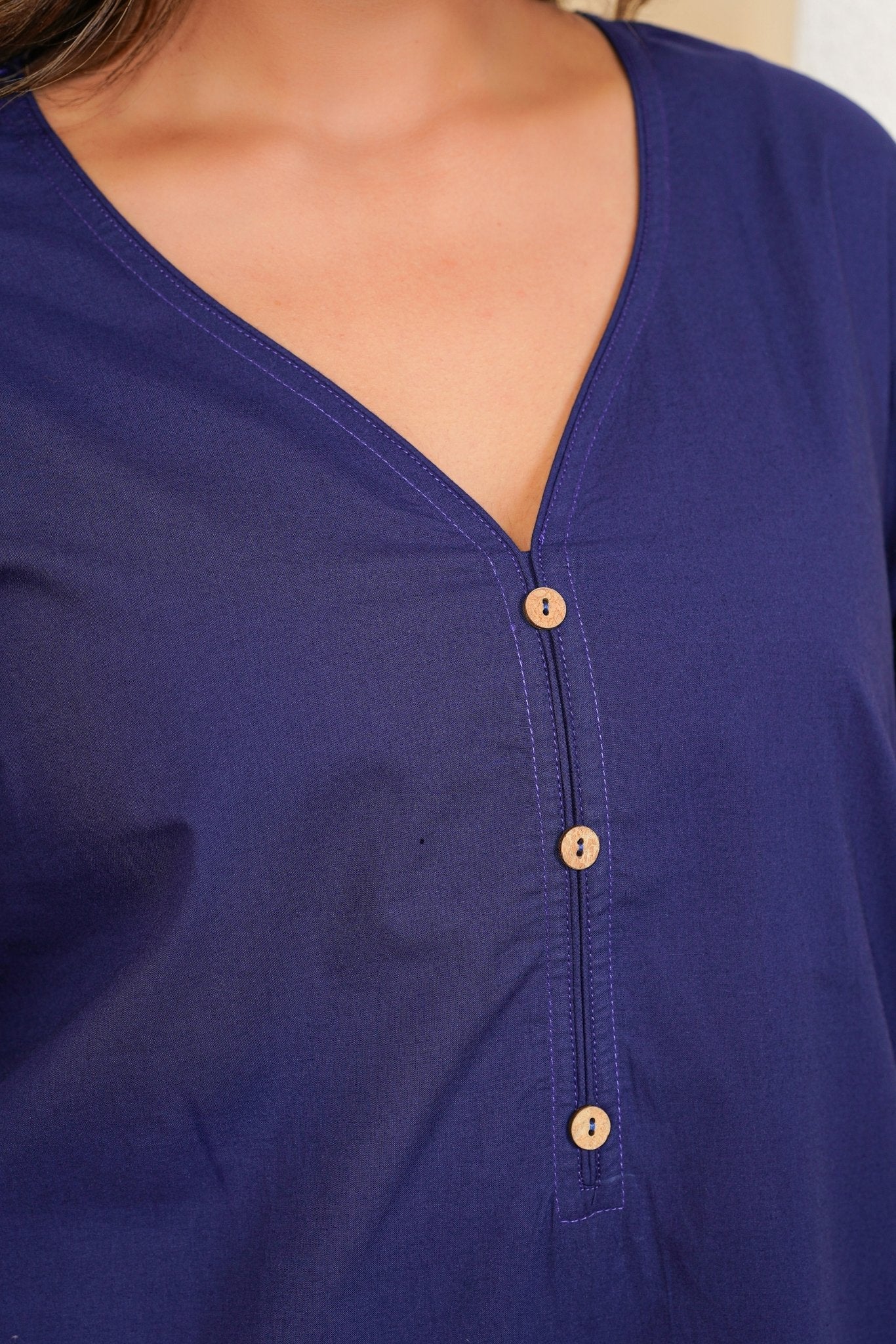 Indigo - Cotton long shirt