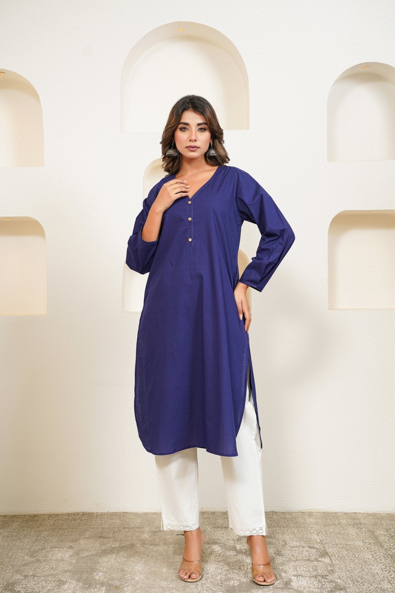 Indigo - Cotton long shirt