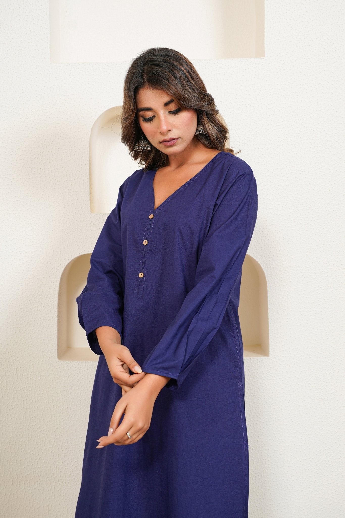 Indigo - Cotton long shirt