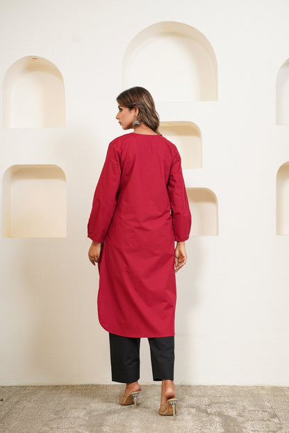 Merlot - Cotton long shirt