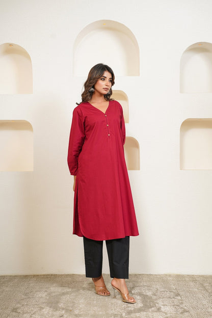Merlot - Cotton long shirt
