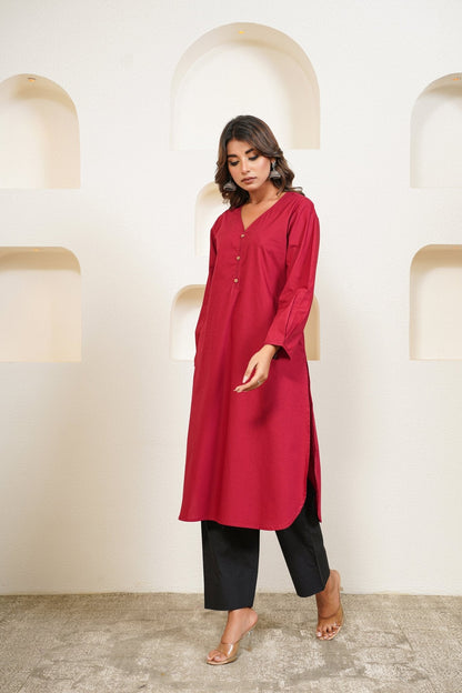 Merlot - Cotton long shirt