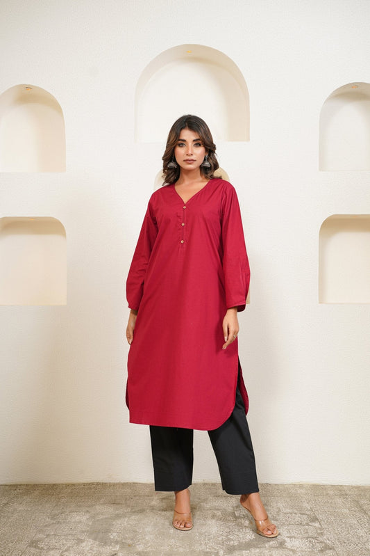 Merlot - Cotton long shirt