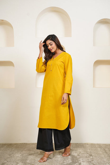 Saffron - Cotton long shirt