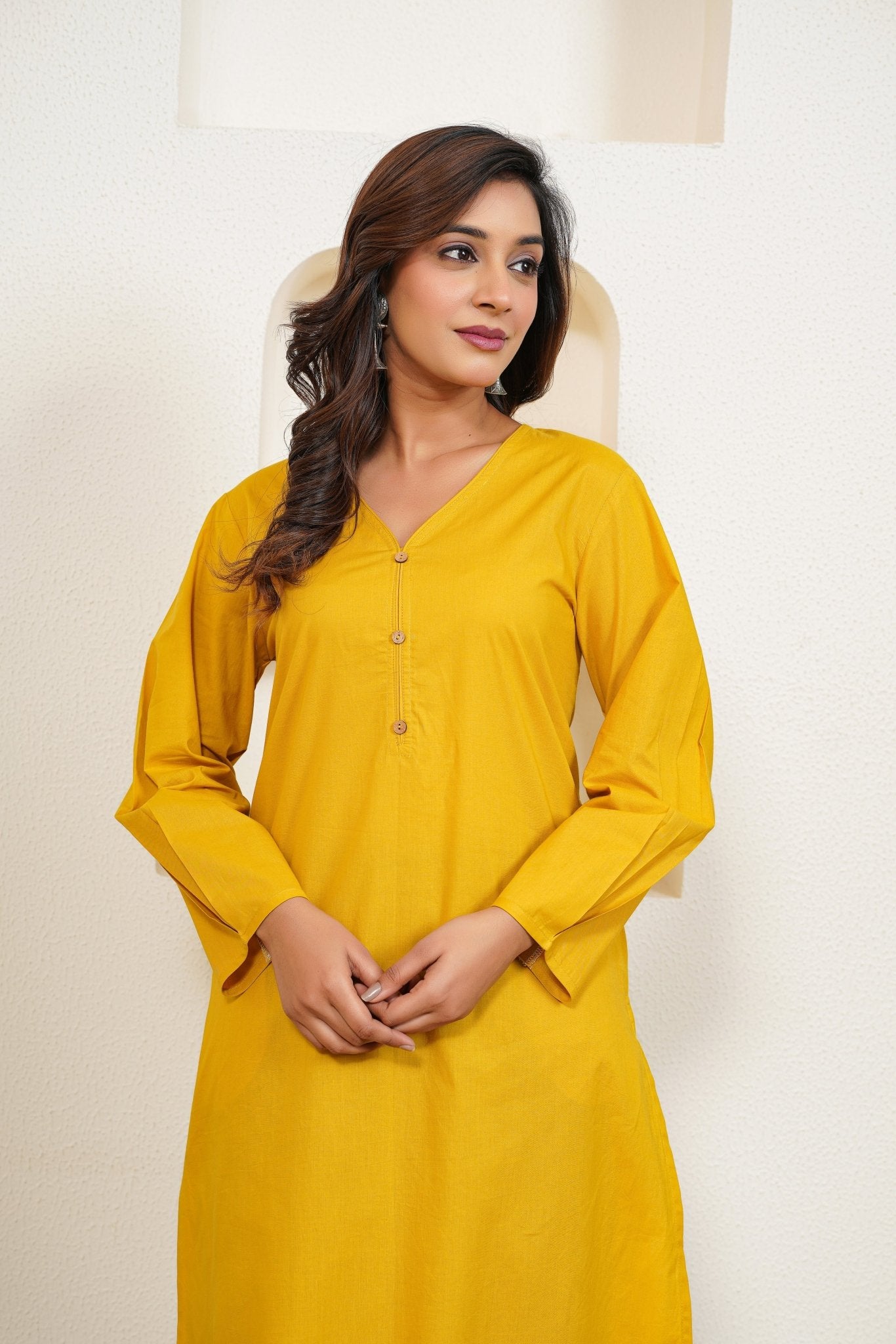 Saffron - Cotton long shirt